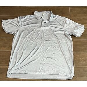 Peter Millar Golf Polo Shirt Men's XL Gray Geometric Polyester And Spandex Blend